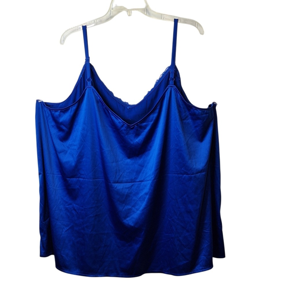 Torrid Sleep Womens Dream Satin Lace Trim Sleeveless Sleep Cami Size 5 Blue - Picture 2 of 8